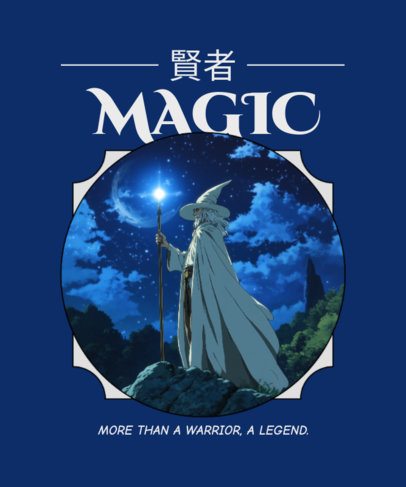 Epic Adventure Trilogy T-Shirt Design Maker Featuring a Fantasy Theme With Anime Graphics