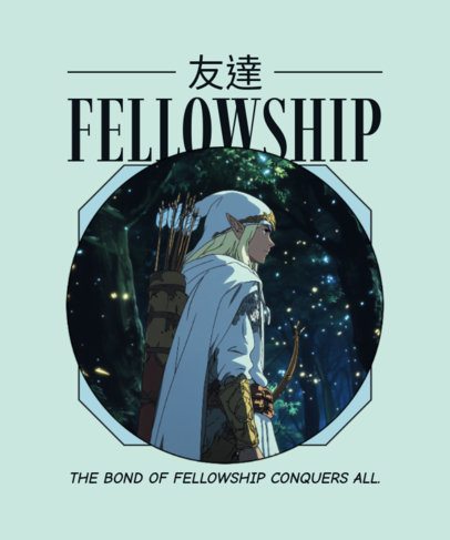 Anime T-Shirt Design Generator With an Epic Adventure Trilogy-Inspired Illustration