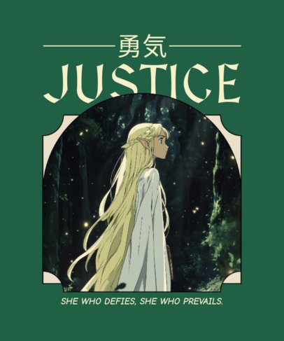 T-Shirt Design Creator Featuring an Anime Aesthetic With an Epic Adventure Trilogy Theme