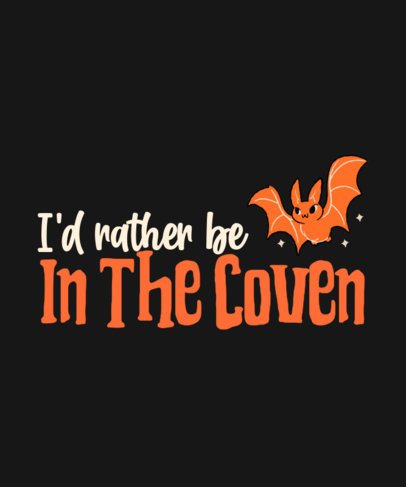 T-Shirt Design Maker With a Bat Graphic Inspired by a Witches Coven Program