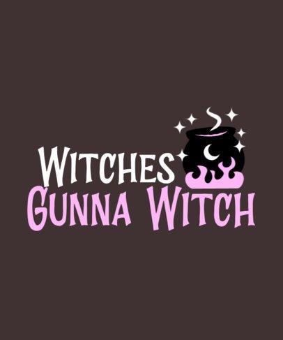 T-Shirt Design Generator With a Cauldron Icon and a Witches Coven-Inspired Theme