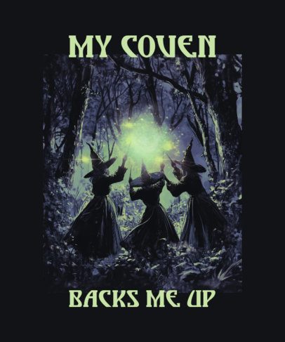 T-Shirt Design Generator With a Spooky Illustration Inspired by a Witches Coven TV Show