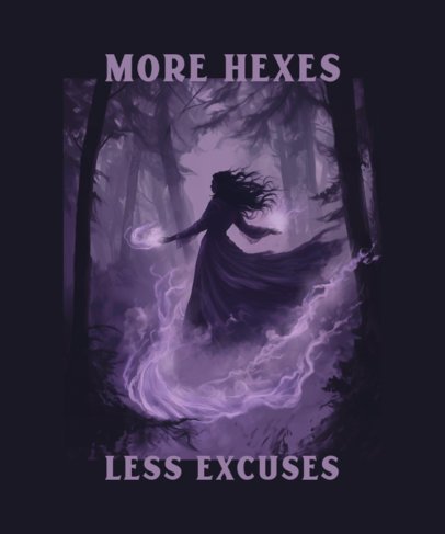 Illustrated T-Shirt Design Generator With a Dark Magic Theme Inspired by a Witches Coven Show