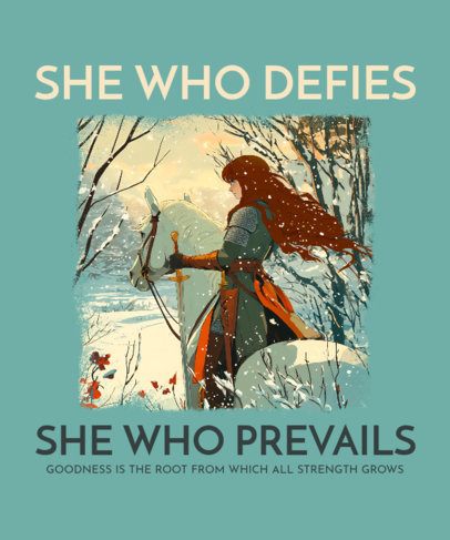 Trendy T-Shirt Design Template With an Epic Adventure Trilogy-Inspired Theme