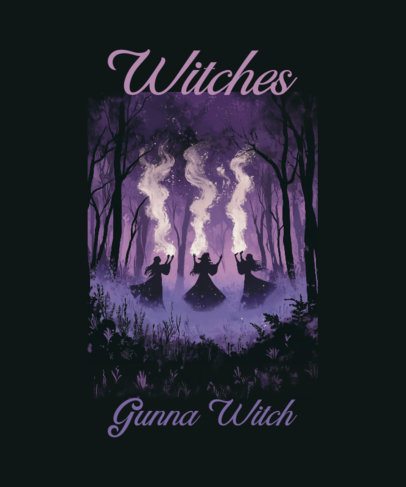 Witchy T-Shirt Design Template Featuring a Witches Coven TV Show-Inspired Quote