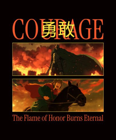 T-Shirt Design Creator With an Epic Adventure Trilogy-Inspired Quote About Courage 7095c