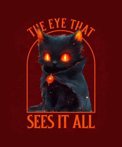 T-Shirt Design Creator With a Black Cat Graphic Inspired by an Epic Adventure Trilogy Villain