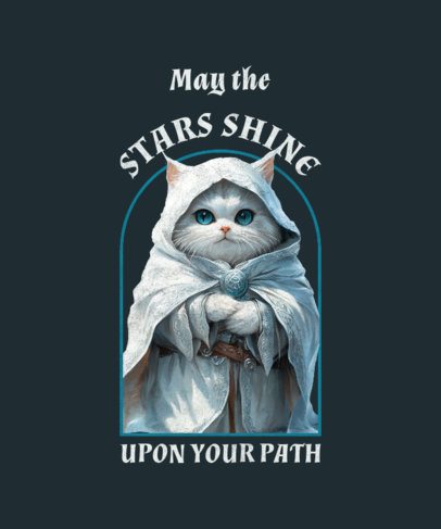 T-Shirt Design Template for Cats Enthusiasts Inspired by an Epic Adventure Trilogy