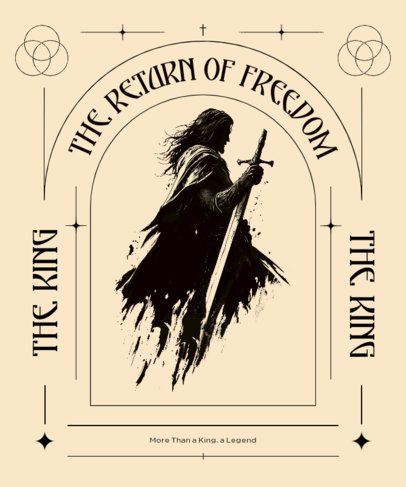 Fantasy T-Shirt Design Creator With an Epic Adventure Trilogy-Inspired King Graphic