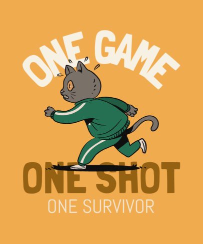 T-Shirt Design Generator With a Cat Player Graphic Inspired by a Deadly Games TV Show