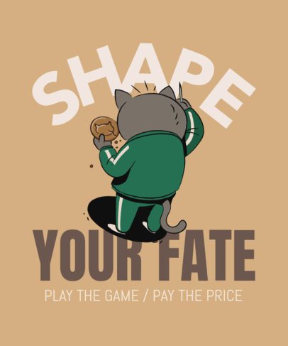 Cat T-Shirt Design Maker With a Deadly Games TV Show-Themed Quote