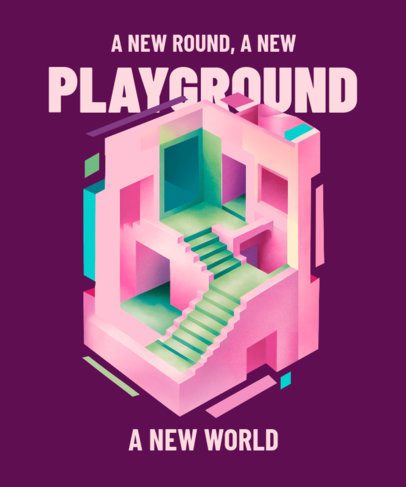 T-Shirt Design Maker With a Deadly Games TV Show-Inspired Playground Illustration 7101i