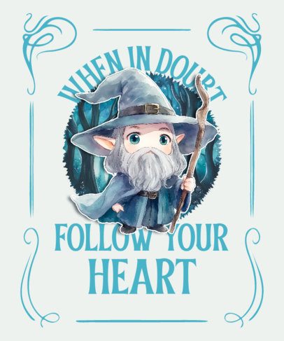 T-Shirt Design Creator With an Epic Adventure Trilogy-Inspired Wizard Graphic 7111c