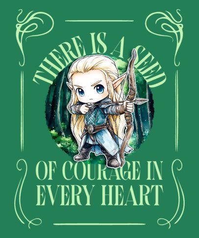 T-Shirt Design Template for Anime Enthusiasts With a Theme Inspired by an Epic Adventure Trilogy 7111d