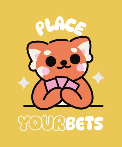 T-Shirt Design Maker With a Red Panda Graphic Playing Cards