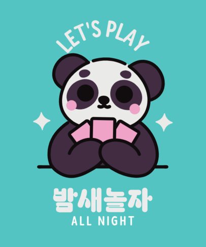 T-Shirt Design Generator Featuring a Playing Cards Quote and a Panda Graphic