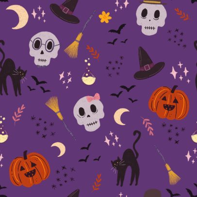 Print Pattern Design Generator With a Spooky Layout for Halloween 7113a