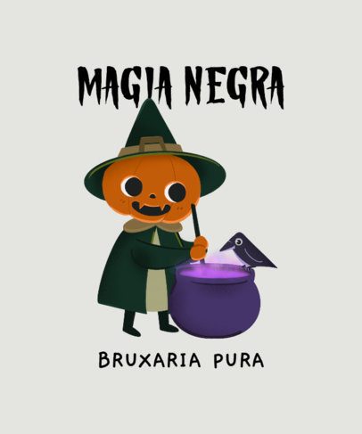 Halloween-Themed T-Shirt Design Maker Featuring a Pumpkin Character 7108d