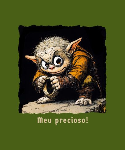 T-Shirt Design Maker Featuring an Epic Adventure Trilogy-Inspired Monster with a Ring 