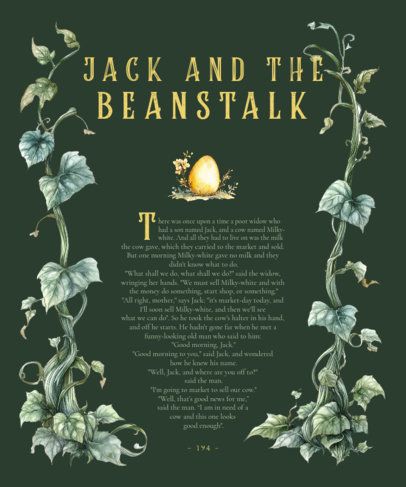 Back T-Shirt Design Creator for Fairy Tale Enthusiasts Featuring a Magical Bean Graphic 7109b