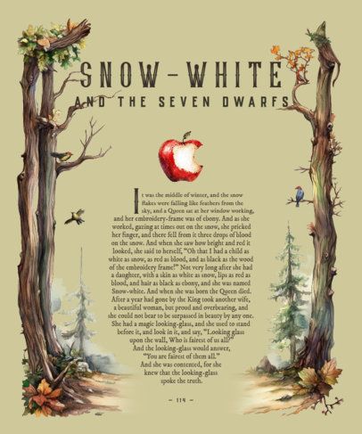 Back Fairy Tale-Inspired T-Shirt Design Maker With a Bitten Apple Illustration 7109d