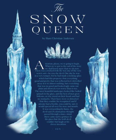 Back Minimalist T-Shirt Design Creator With an Ice Crown Graphic Inspired by a Fairy Tale 7109f