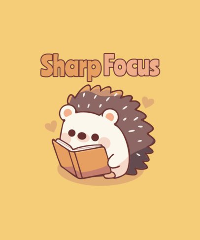 T-Shirt Design Maker Featuring a Hedgehog Reader Illustration 7115h