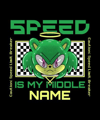 T-Shirt Design Generator for Hedgehog Game Enthusiasts With a Speed Quote 7118b