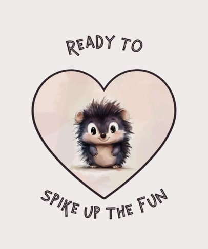 T-Shirt Design Maker Featuring an AI-Created Hedgehog with an Adorable Aesthetic 7116d