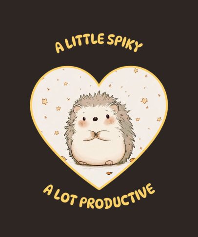 T-Shirt Design Generator Featuring a Cute Hedgehog Drawing Inside a Heart 7116e
