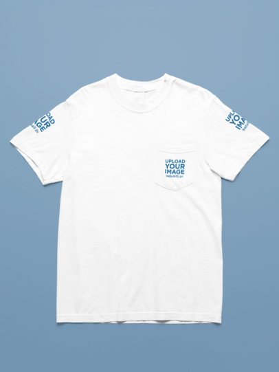 Comfort Colors Pocket T-Shirt Mockup Featuring a Customizable Background m52761