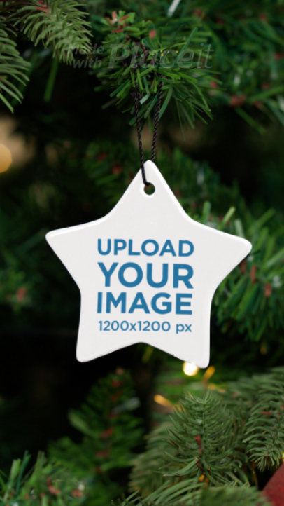 Print Video Featuring a Star-Shaped Ornament Hanging on a Christmas Tree 9023v