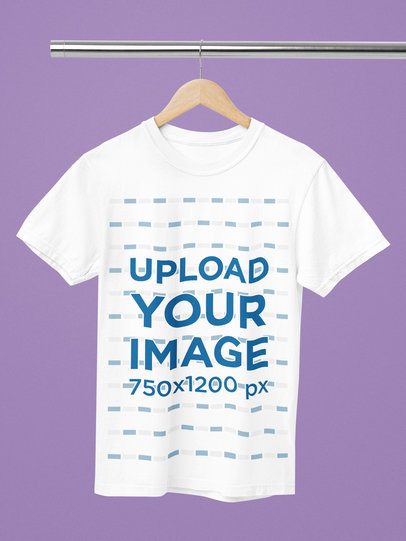 Comfort Colors Mockup Featuring a Round-Neck T-Shirt Placed on a Hanger m52781