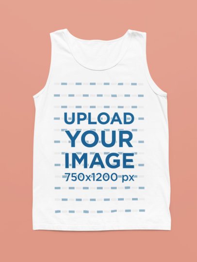 Mockup of a Comfort Colors Tank Top Placed over a Solid Surface m52765
