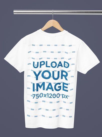 Mockup of a Comfort Colors Round-Neck Tee Placed on a Hanger m52783