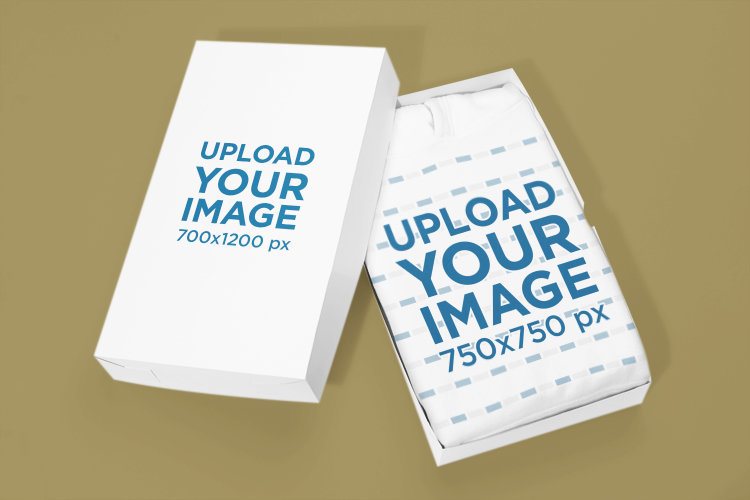 Cotton Heritage Mockup Featuring a Hoodie Inside a Box
