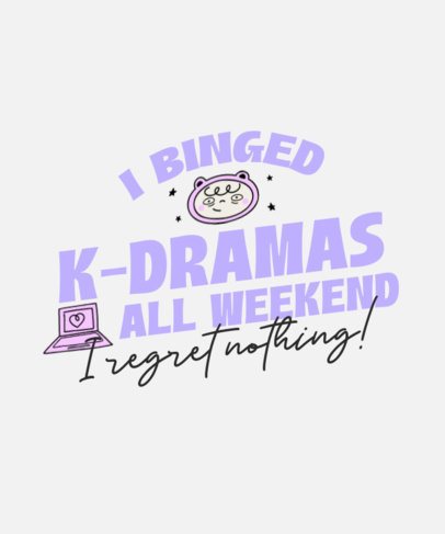 T-Shirt Design Creator With Korean-Styled Graphics and a K-Drama Quote