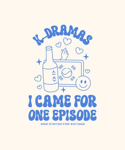 T-Shirt Design Creator Featuring Korean Dramas-Inspired Illustrations 7121c