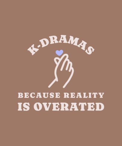 Trendy T-Shirt Design Maker Featuring a Korean Heart Sign and a K-Drama Theme 7121e