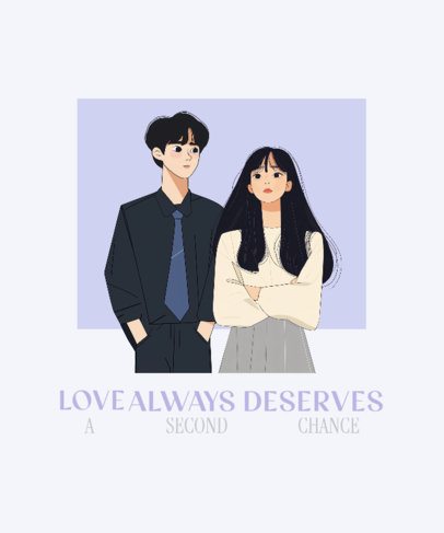 Romance-Themed T-Shirt Design Creator With a K-Drama-Inspired Graphic