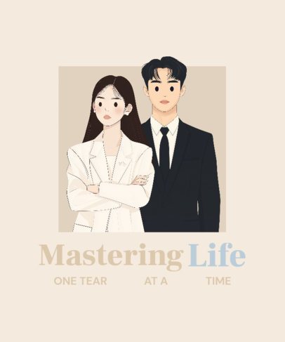 T-Shirt Design Template Inspired by the K-Drama Trend 7121i