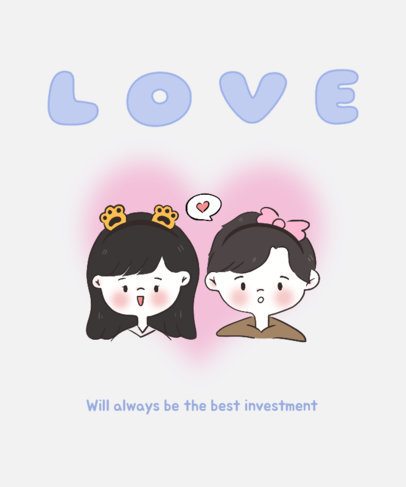 Quote T-Shirt Design Generator With an Illustration Inspired by K-Drama TV Series