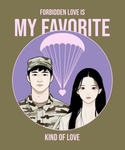 T-Shirt Design Creator Featuring an Illustration Inspired by a Korean Drama