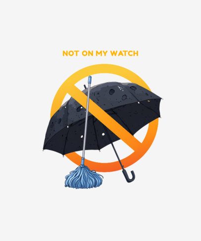 T-Shirt Design Maker Featuring an Umbrella and a Mop Inspired by a K-Drama Series 2284 7124