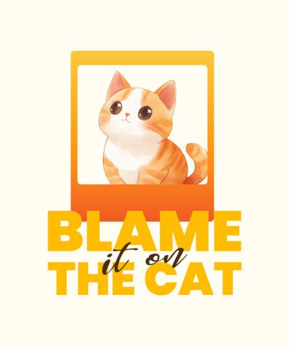 T-Shirt Design Maker Featuring a Cute Cat Illustration Inspired by a Korean Drama