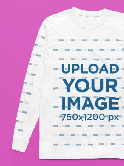 Comfort Colors Mockup Featuring a Long-Sleeve Tee in a Customizable Backdrop m52754