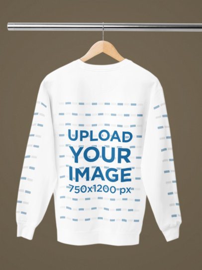 Back-View Comfort Colors Sweatshirt Mockup Featuring a Hanger m52775