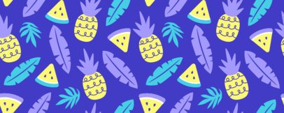 Libbey Glass Maker Featuring a Colorful Pineapple and Watermelon Pattern 7130