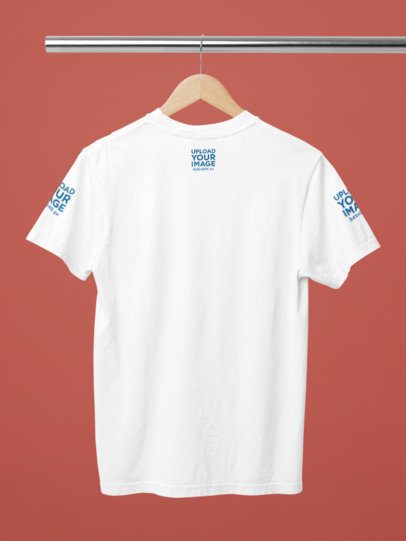 Garment-Only Mockup of the Back-View of a Comfort Colors Pocket T-Shirt in a Hanger m52787
