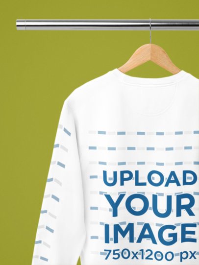 Back-View Mockup of a Comfort Colors Sweatshirt Placed on a Hanger m52776